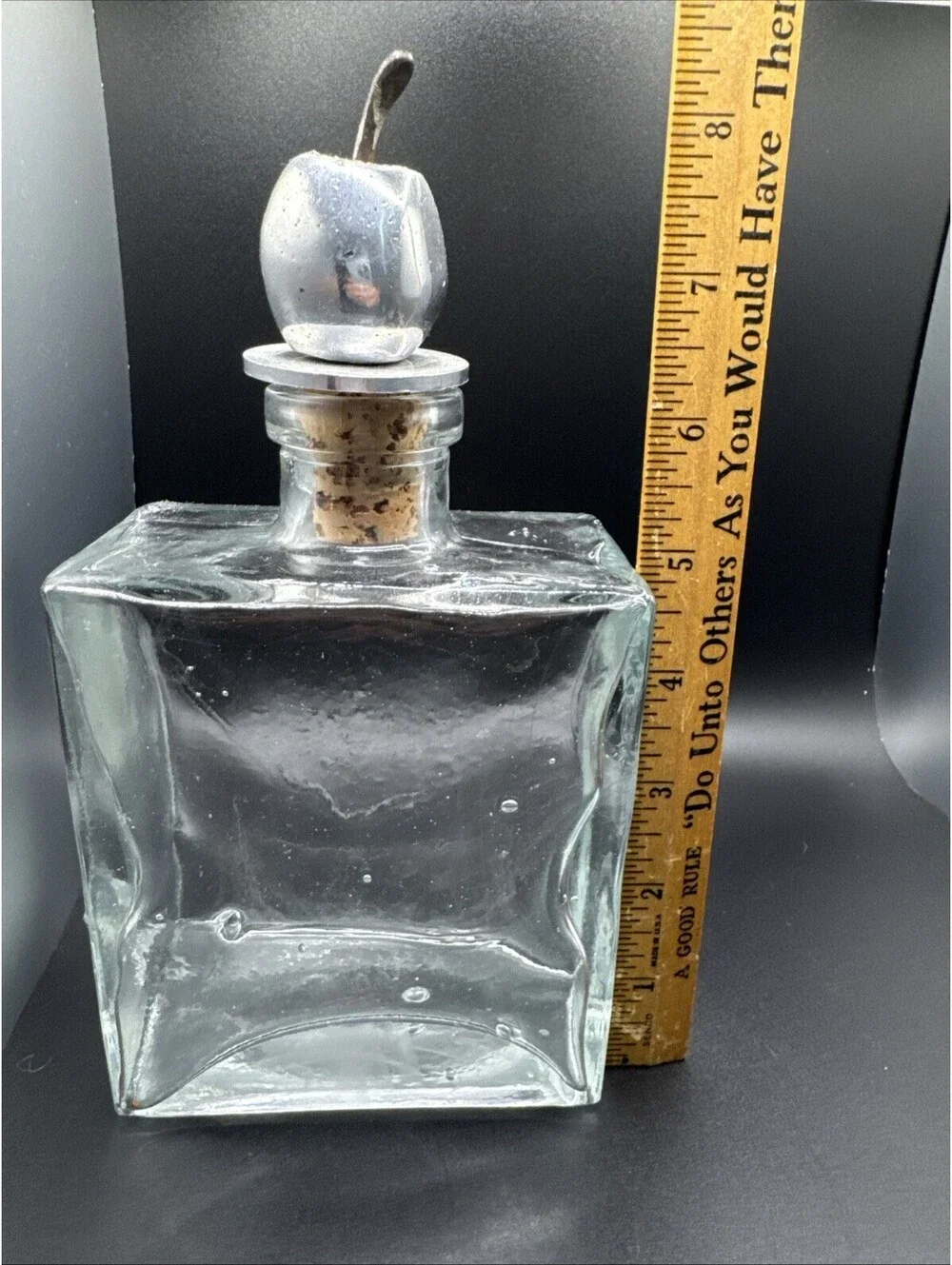 1980’s Glass Decanter Apple stopper